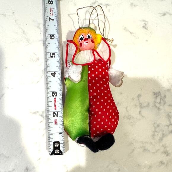 Vintage Christmas green red clown ornament for Christmas tree - Picture 6 of 6